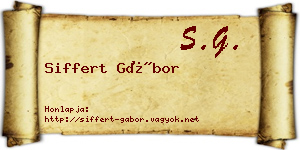 Siffert Gábor névjegykártya